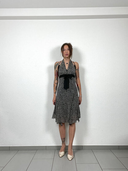 Vintage 2000s Matinée Polka Dot Halter Dress