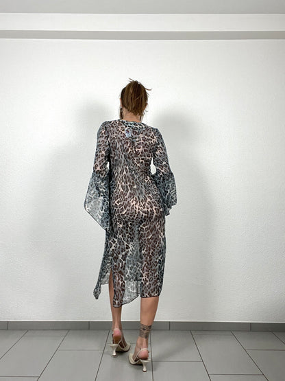 Vintage 2000s Sheer Leopard Dress