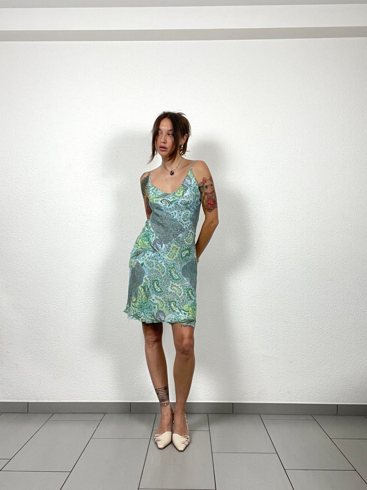Vintage 90s Paisley Slip Dress