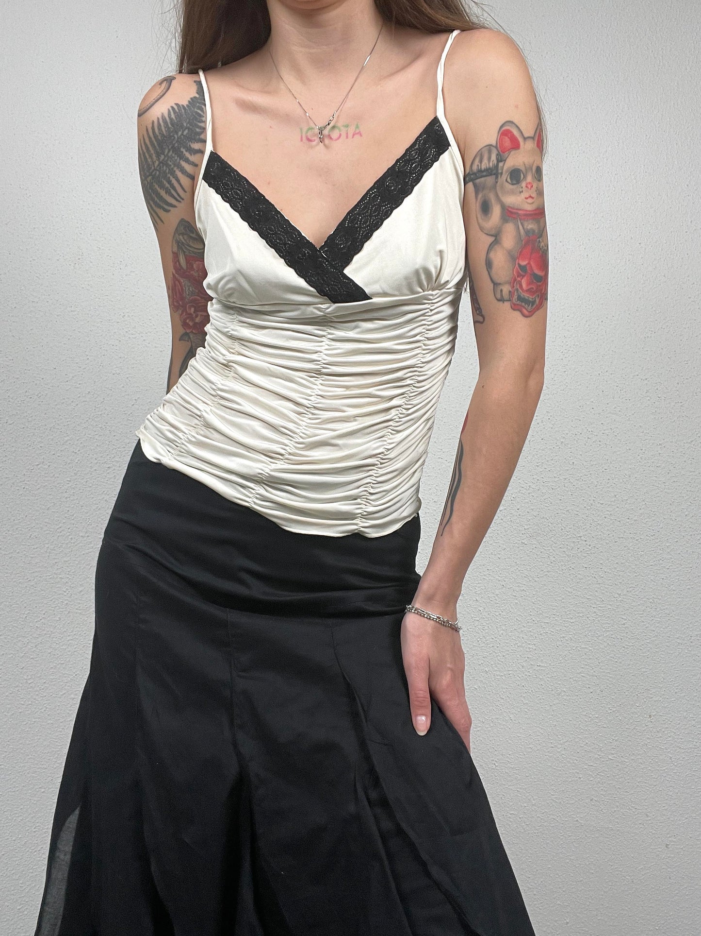 Vintage Y2K Satin Ruched Camisole by BAY