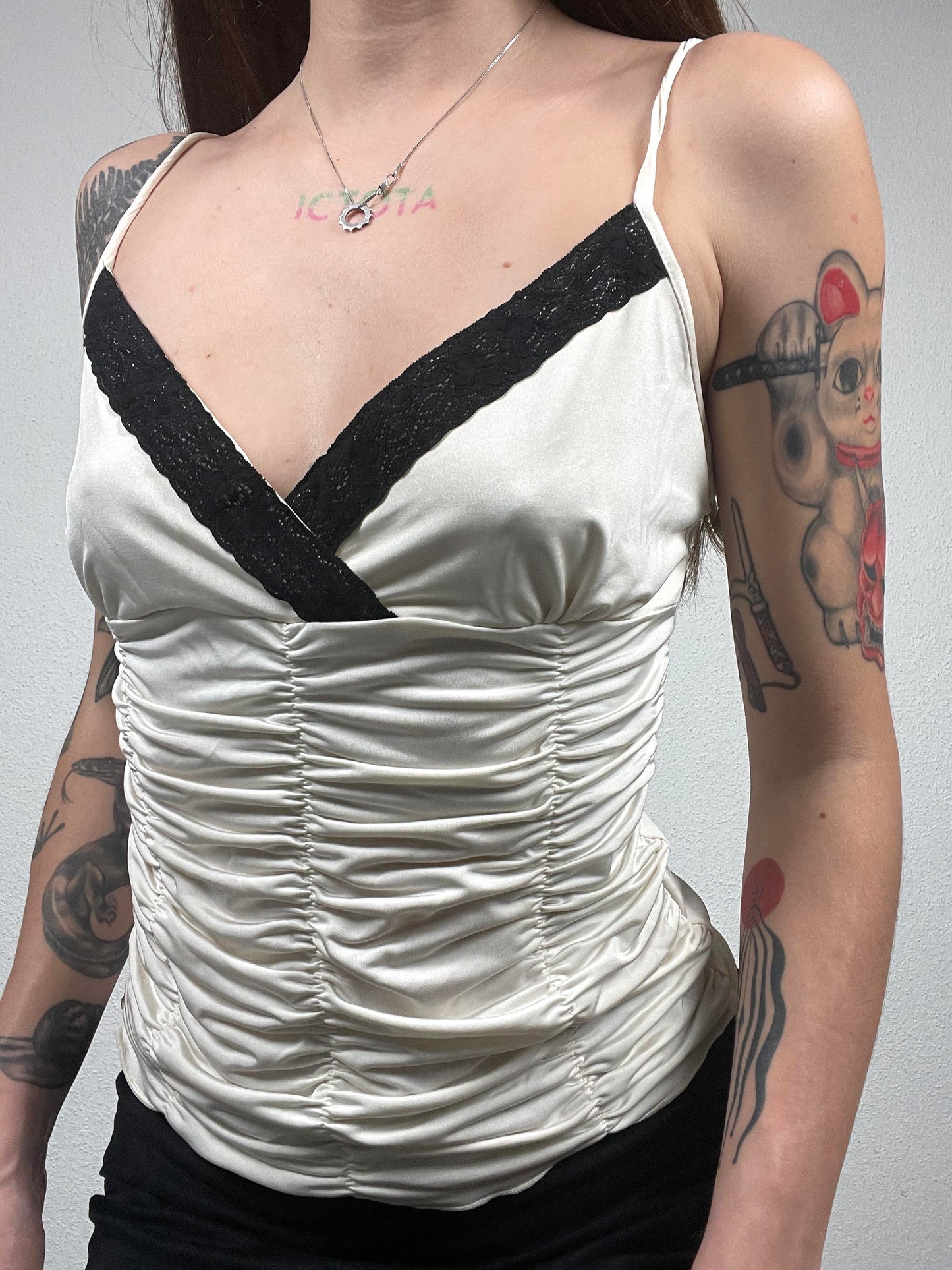 Vintage Y2K Satin Ruched Camisole by BAY