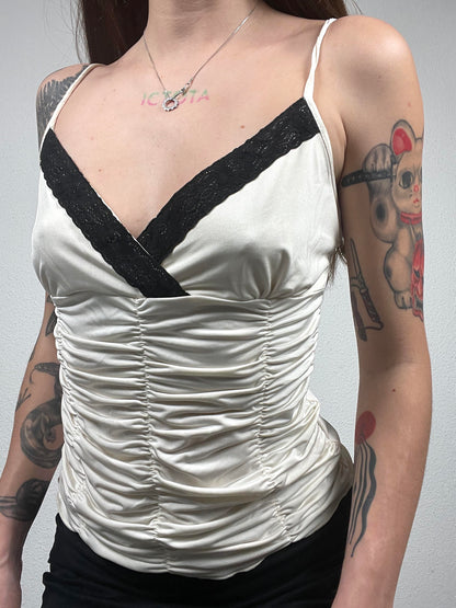 Vintage Y2K Satin Ruched Camisole by BAY