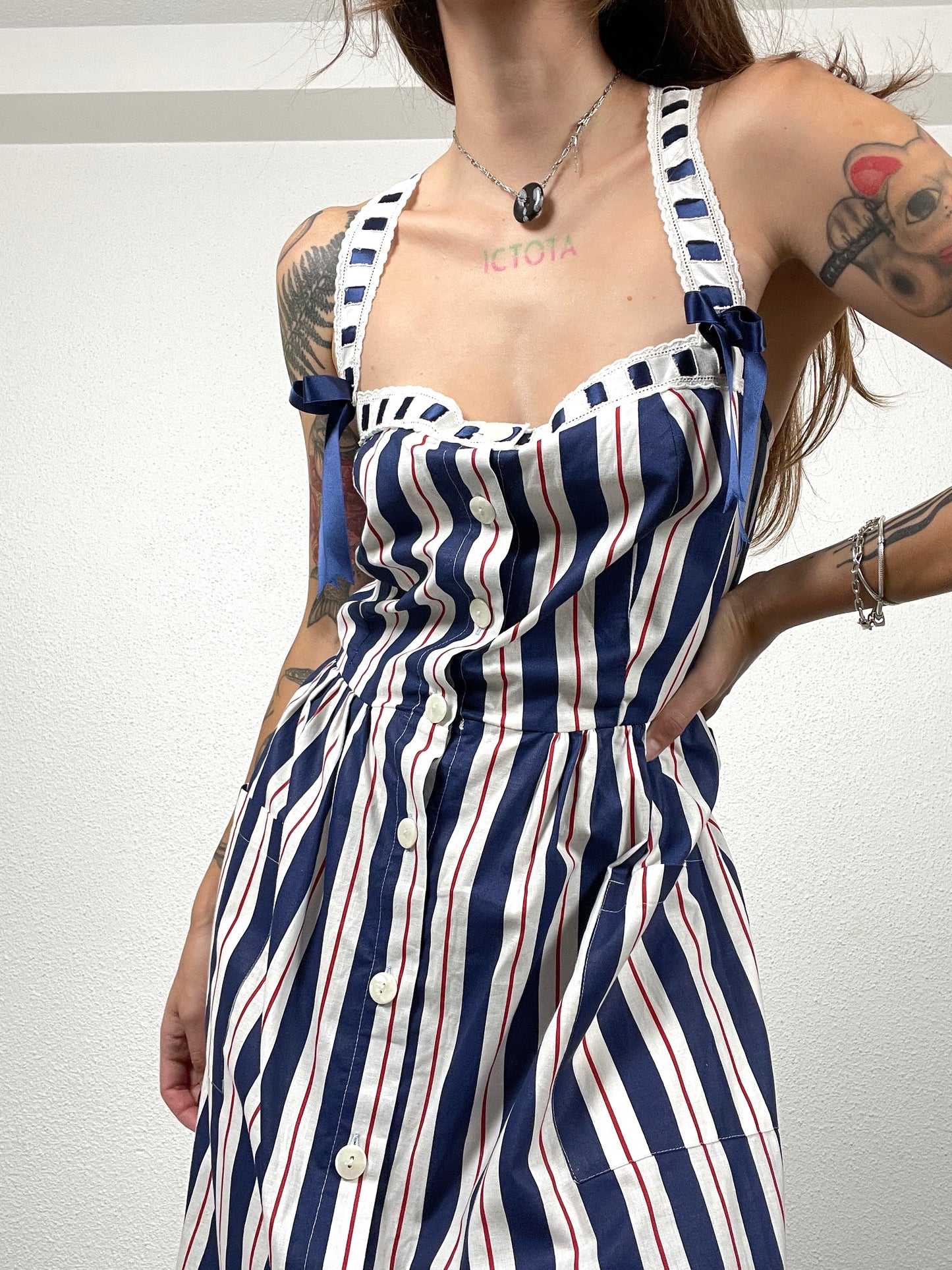 Vintage 90s Cotton Stripe Dress