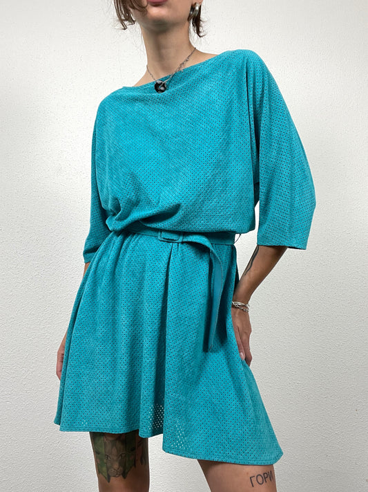 Vintage Arnel Turquoise Belted Dress