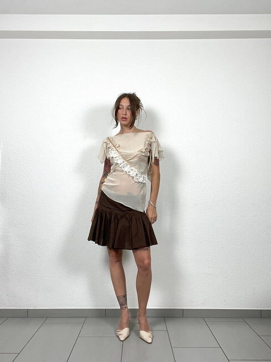 Y2K Cotton Mini Skirt