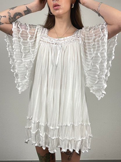 KDK London White Ruffle Tunic