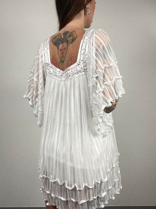 KDK London White Ruffle Tunic