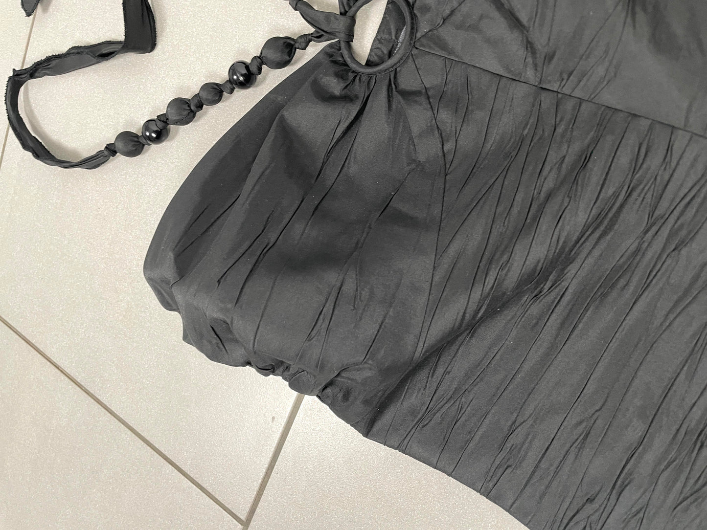 Y2K Black Silk Top