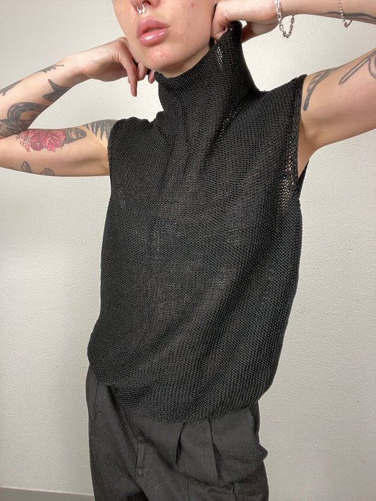 Y2K Black Knit Sleeveless Top – Max Mara