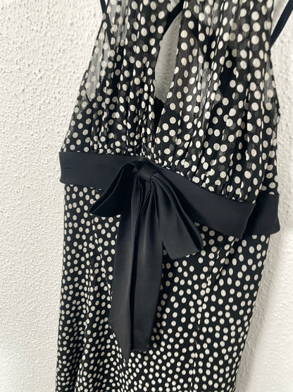 Vintage 2000s Matinée Polka Dot Halter Dress