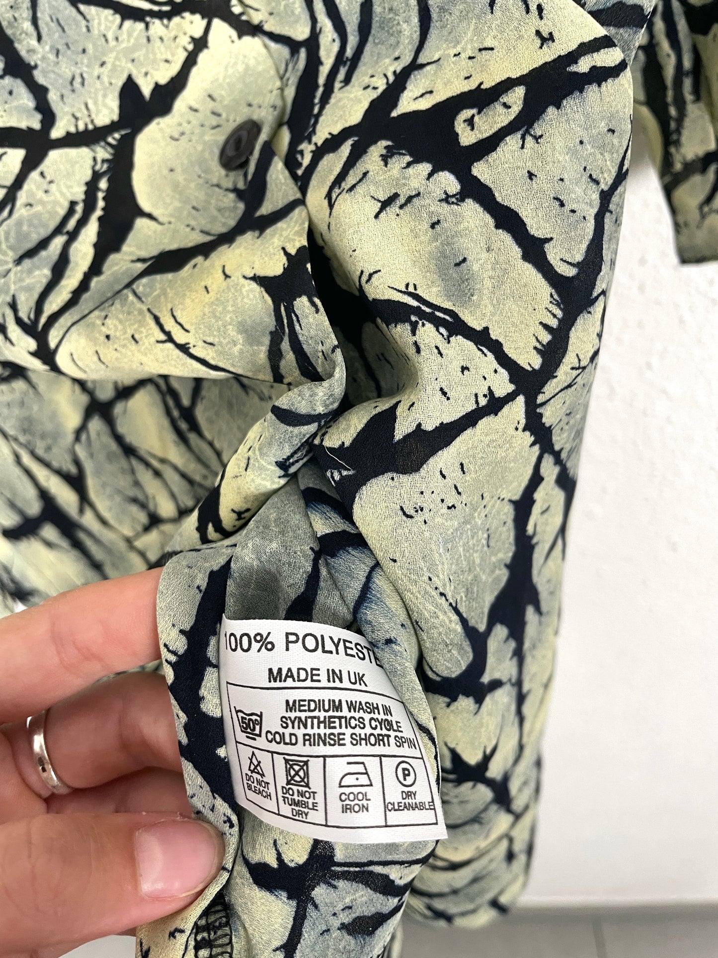 Vintage Abstract Leaf Print Shirt