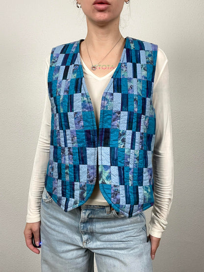 Vintage 80s Quilted Patchwork Vest