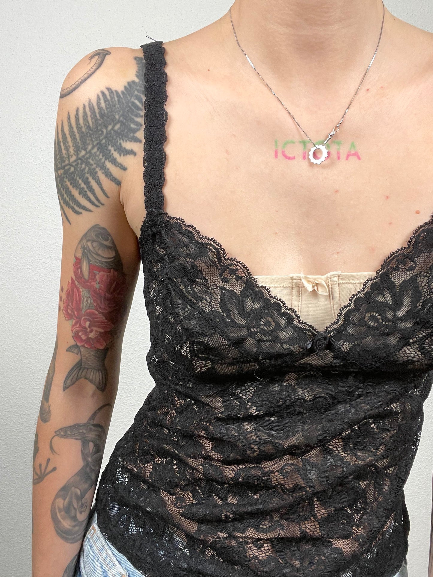 Vintage Y2K black lace cami