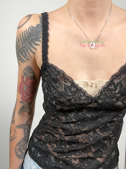 Vintage Y2K black lace cami