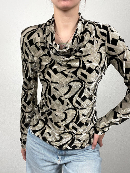 Etro Metallic Velvet Cowl Top