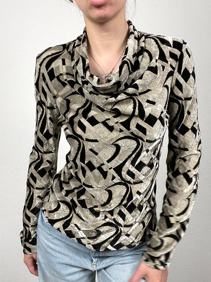 Etro Metallic Velvet Cowl Top