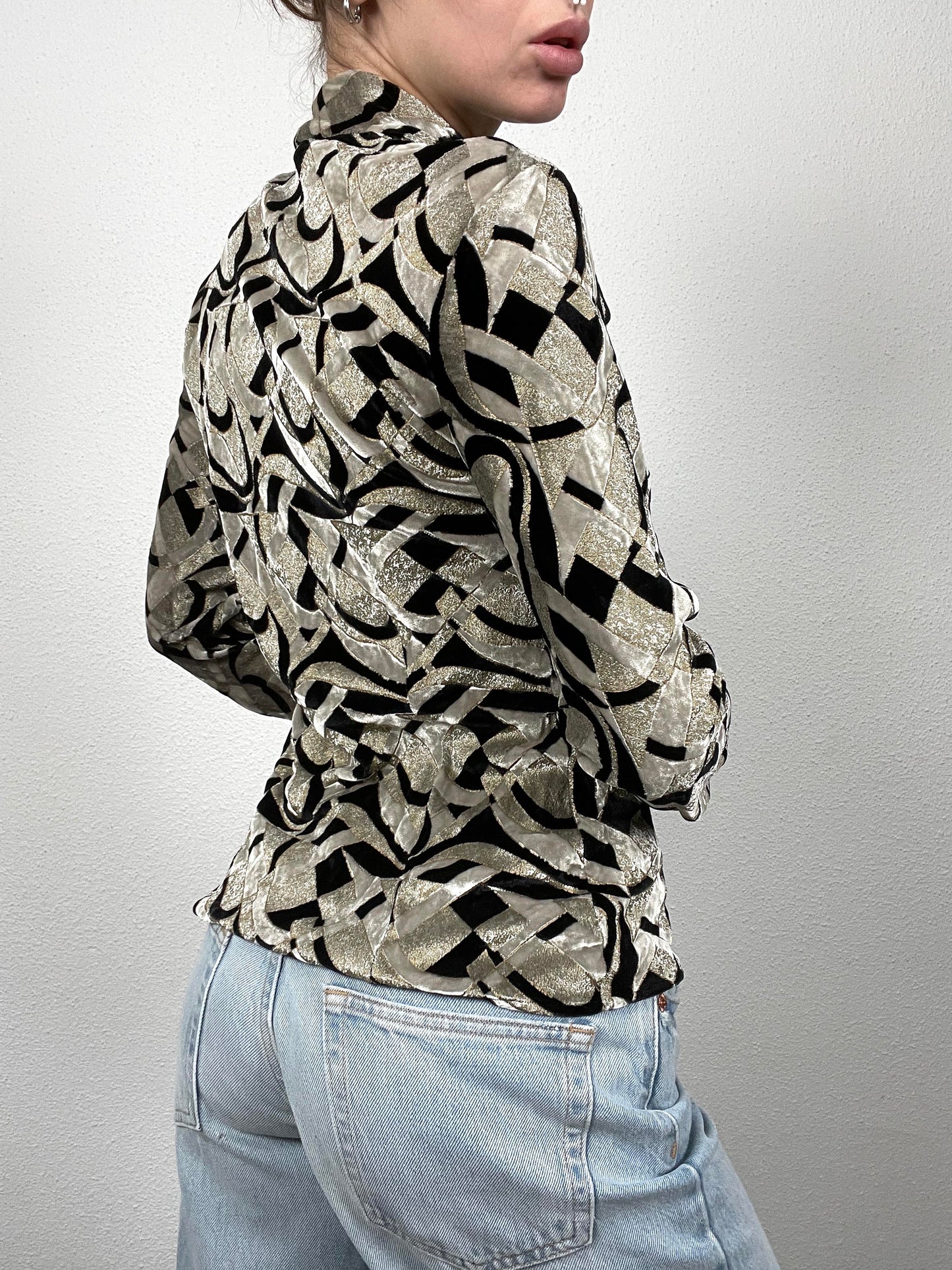 Etro Metallic Velvet Cowl Top