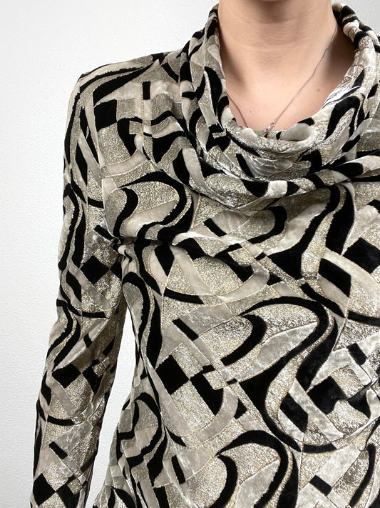 Etro Metallic Velvet Cowl Top