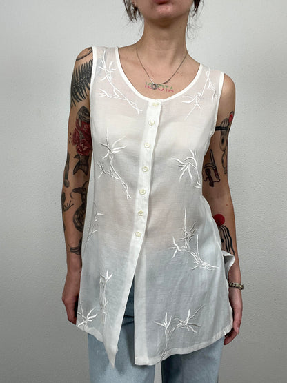 Vintage Embroidered Sleeveless Top