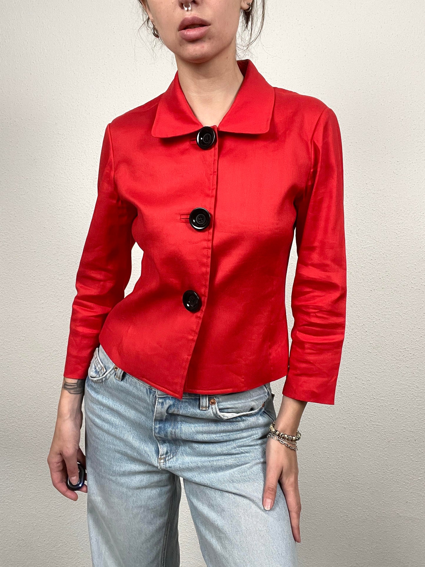 Vintage red cropped jacket