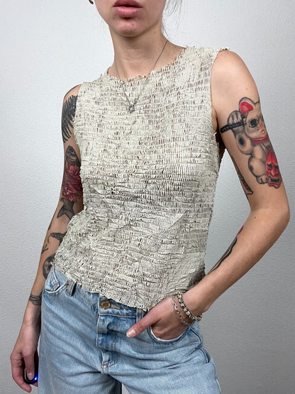 Vintage Eva Lacres Taupe Top