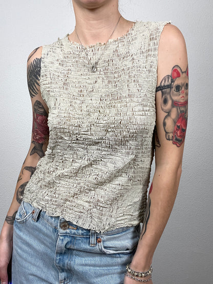 Vintage Eva Lacres Taupe Top