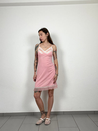 Vintage Pink Ruched Dress