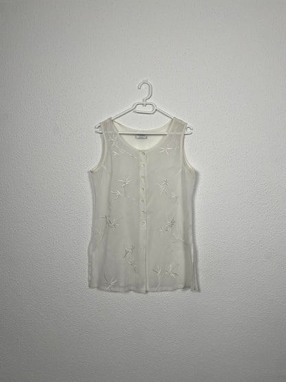 Vintage Embroidered Sleeveless Top