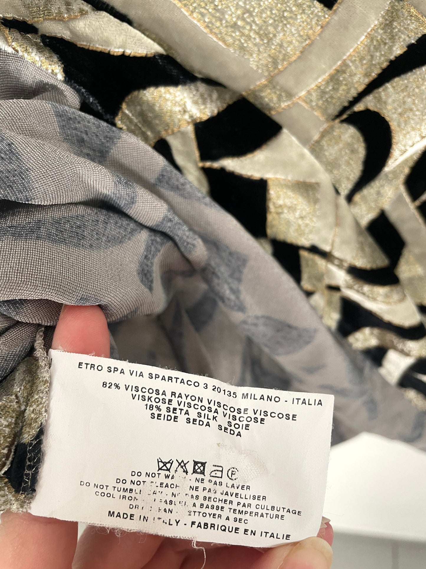 Etro Metallic Velvet Cowl Top