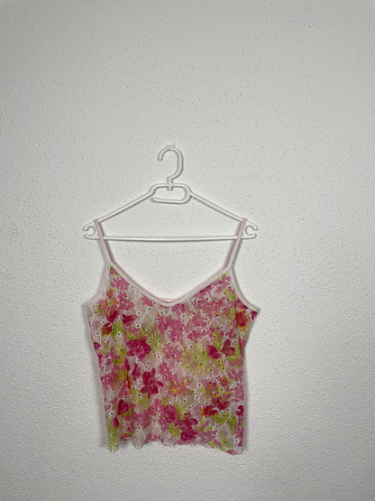 Vintage Y2K floral lace cami