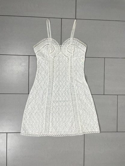 Vintage White Lace Slip Dress