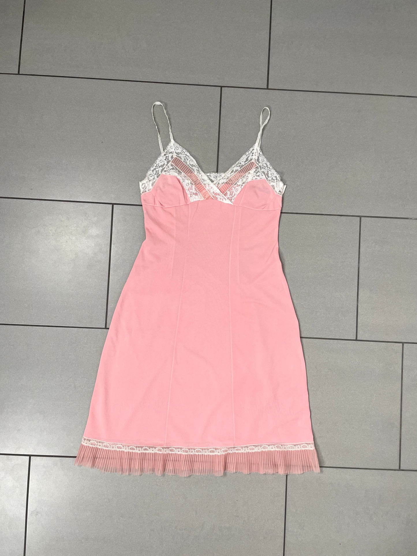 Vintage Pink Ruched Dress