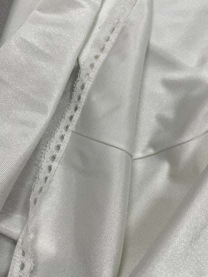 Ivory Satin Vintage Slip Dress with Lace Detail