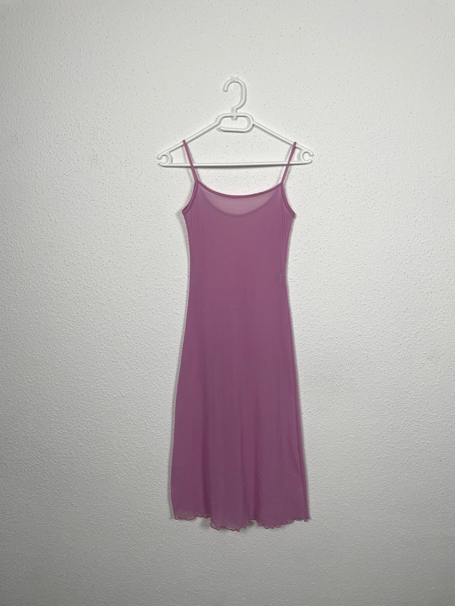 Y2K vintage lilac mesh midi dress