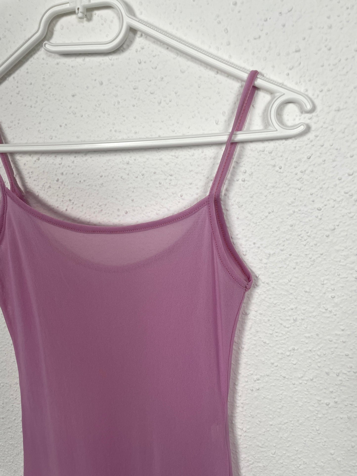 Y2K vintage lilac mesh midi dress