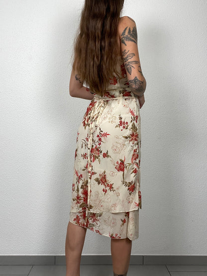 Vintage Italian Silk Floral Slip Dress