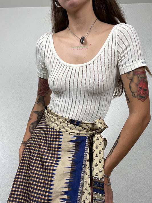 Vintage Reversible Indian Wrap Skirt