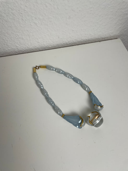 Y2K Chunky Iridescent Beaded Statement Necklace