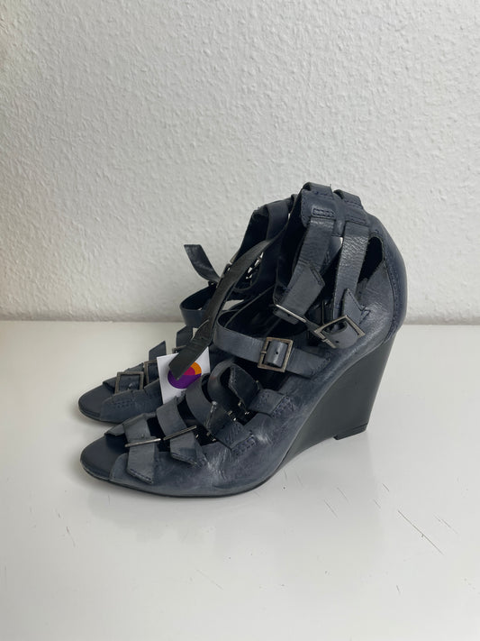 Y2K Leather Wedge Sandals