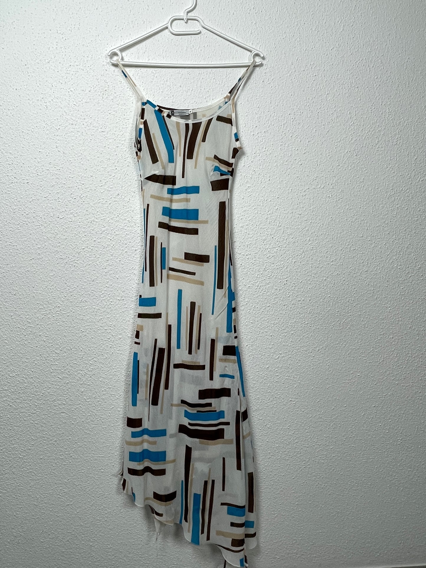 Vintage Extreme Geometric Slip Dress Y2K