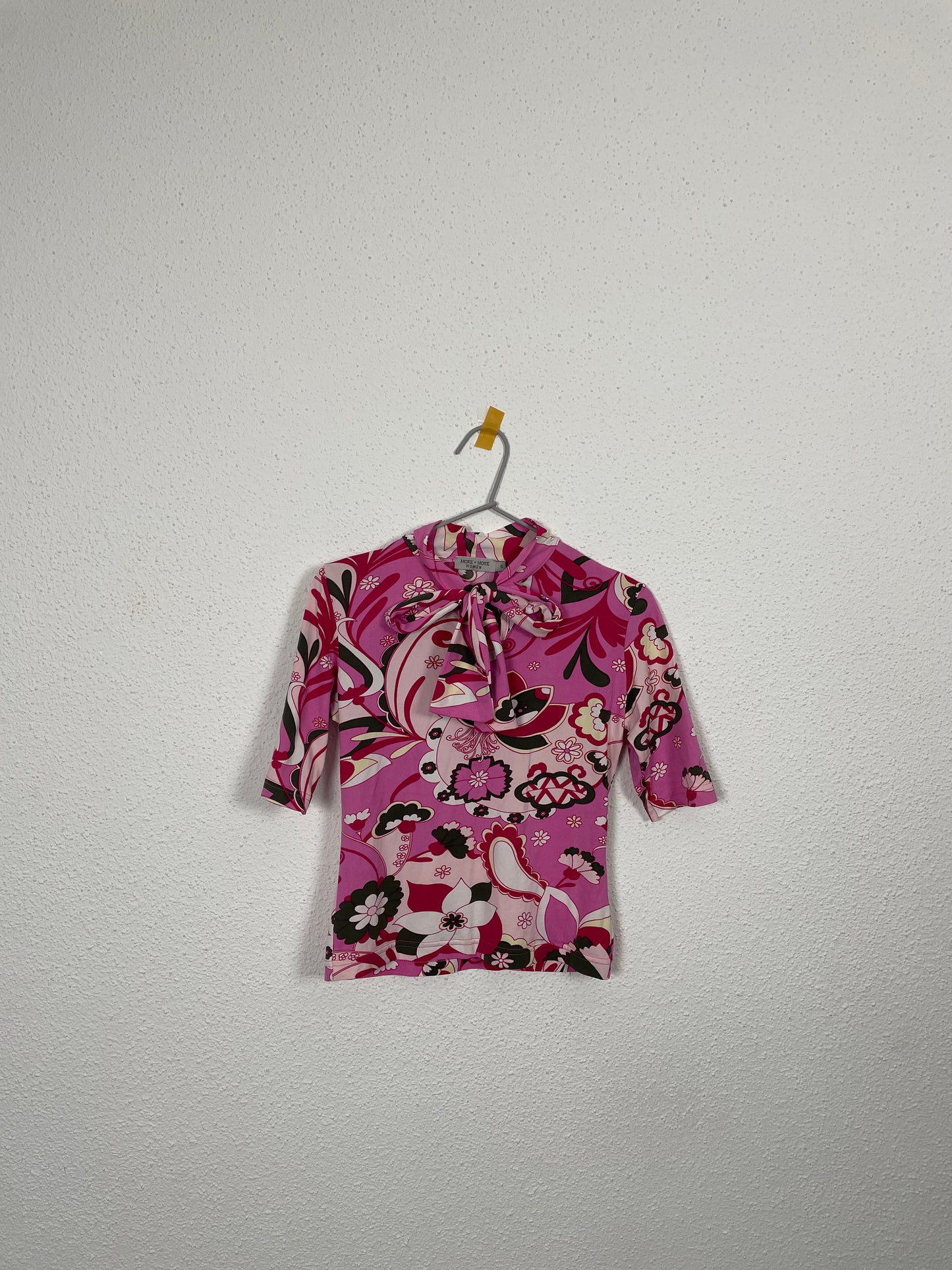 Y2K Pink Psychedelic Bow Top – More & More