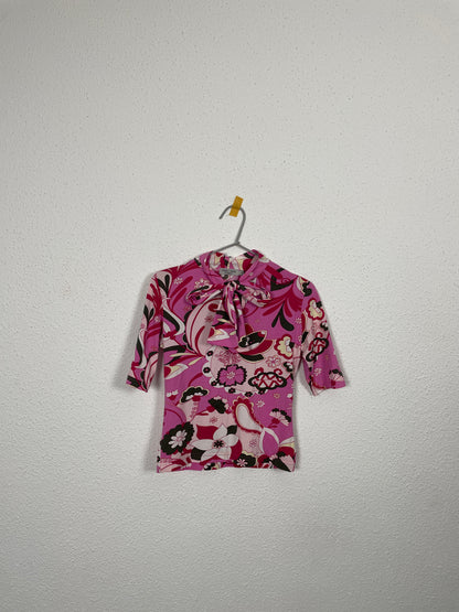 Y2K Pink Psychedelic Bow Top – More & More
