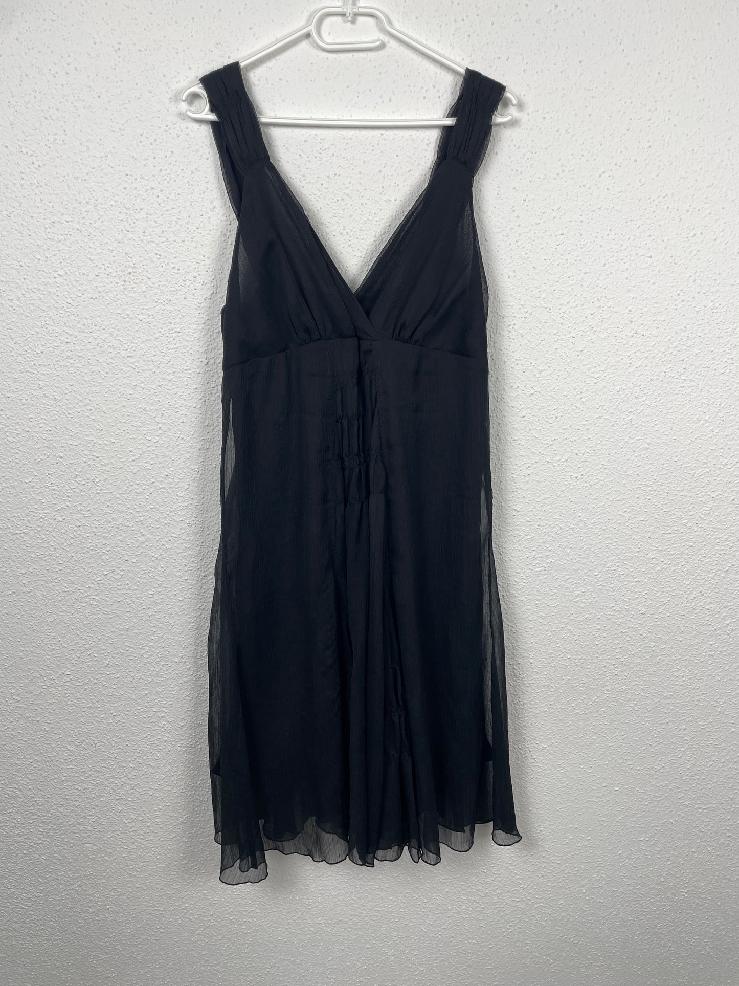 Y2K Ruched Black Midi Dress