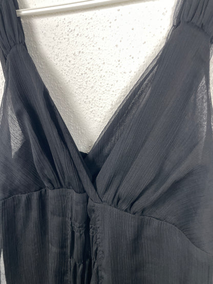 Y2K Ruched Black Midi Dress