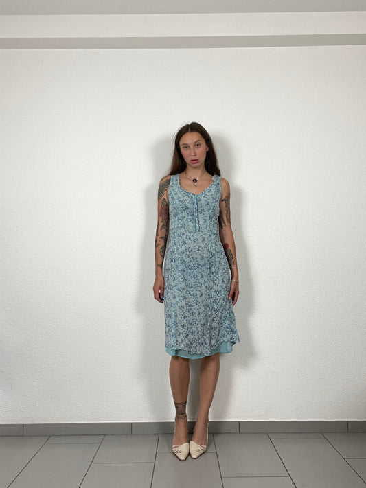 Vintage 00s Blue Floral Dress