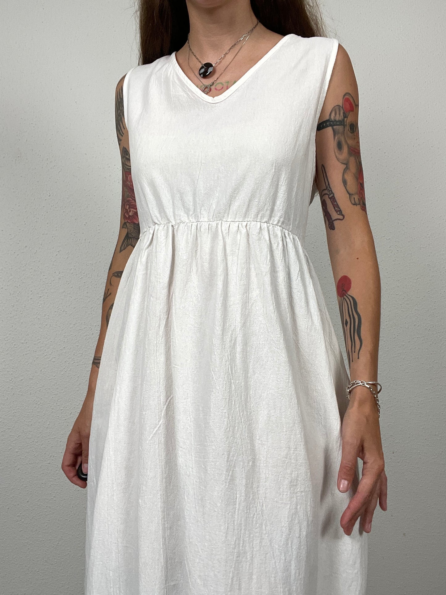 White Sleeveless Maxi Dress