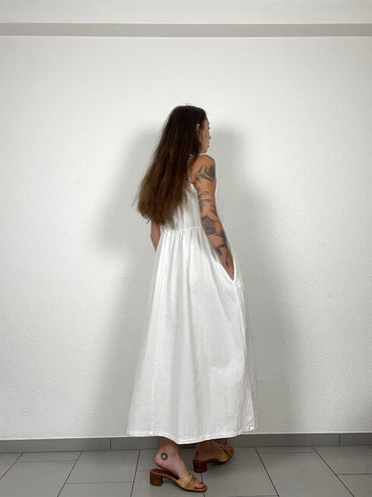 White Sleeveless Maxi Dress