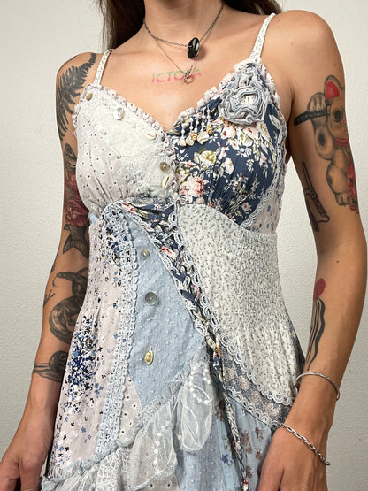 Patchwork Boho Y2K Dress