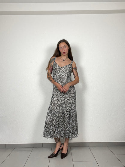 Vintage Leopard Print Fit and Flare Dress