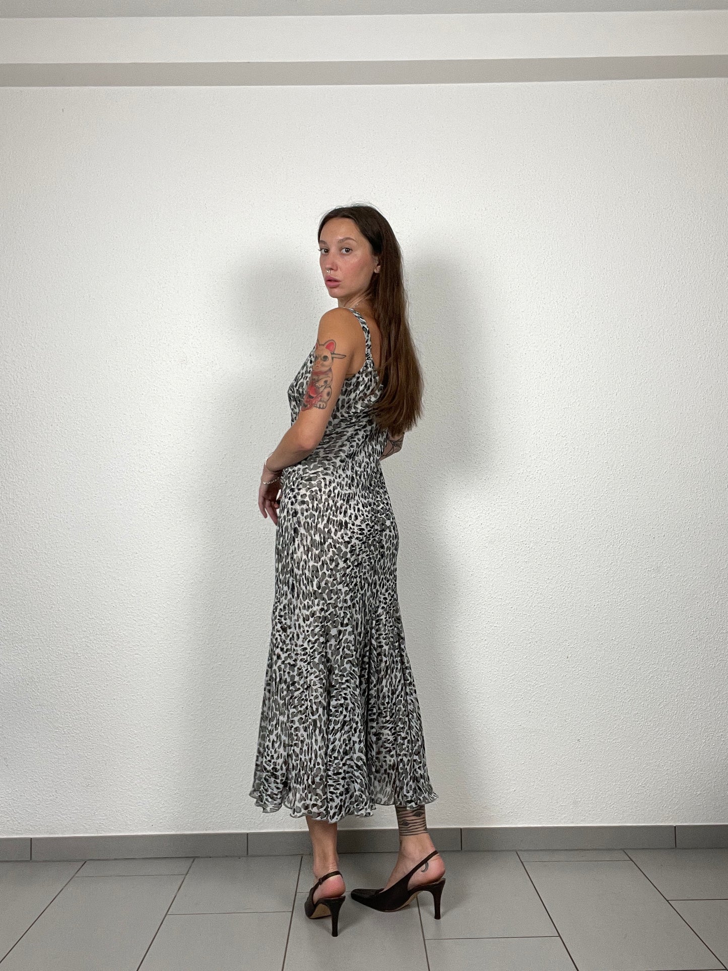 Vintage Leopard Print Fit and Flare Dress